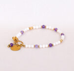 Bransoletka z naturalnych pereł i ametystów