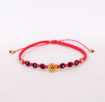 Bransoletka z czarnymi turmalinami i złotą różą - obrazek 2