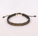 Bransoletka pleciona z 2 mm czarnych turmalinów