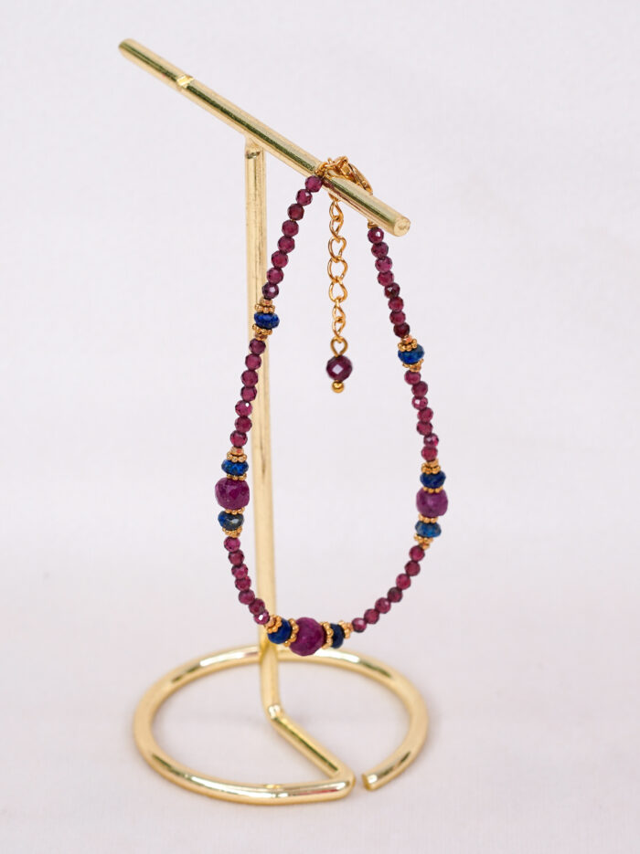 Bransoletka granat, rubin, lapis lazuli - obrazek 2