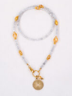 Naszyjnik labradoryt, cytryn - obrazek 2