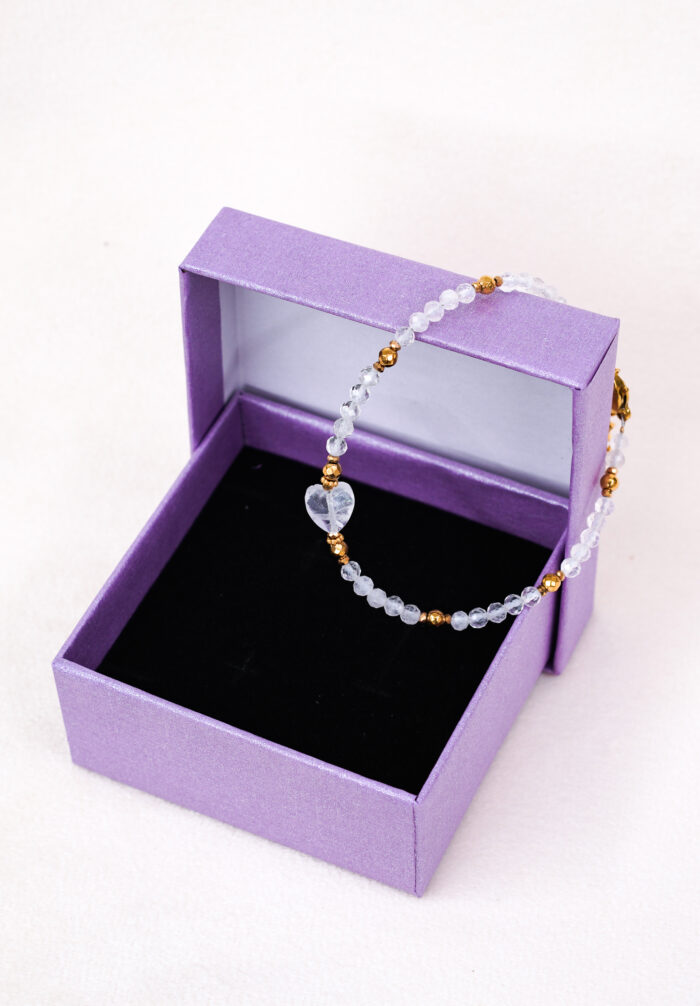 Bransoletka kryształ górski serce - obrazek 3