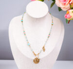 Naszyjnik larimar, amazonit, turkus, jadeit