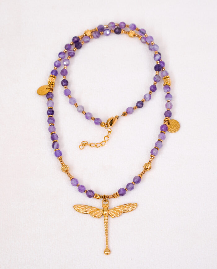 Naszyjnik ametyst Ważka - obrazek 2