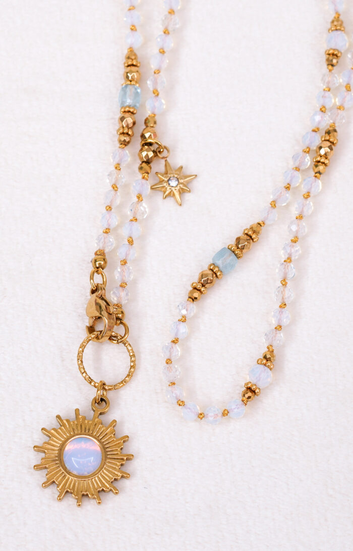 Naszyjnik opalit, topaz - obrazek 3