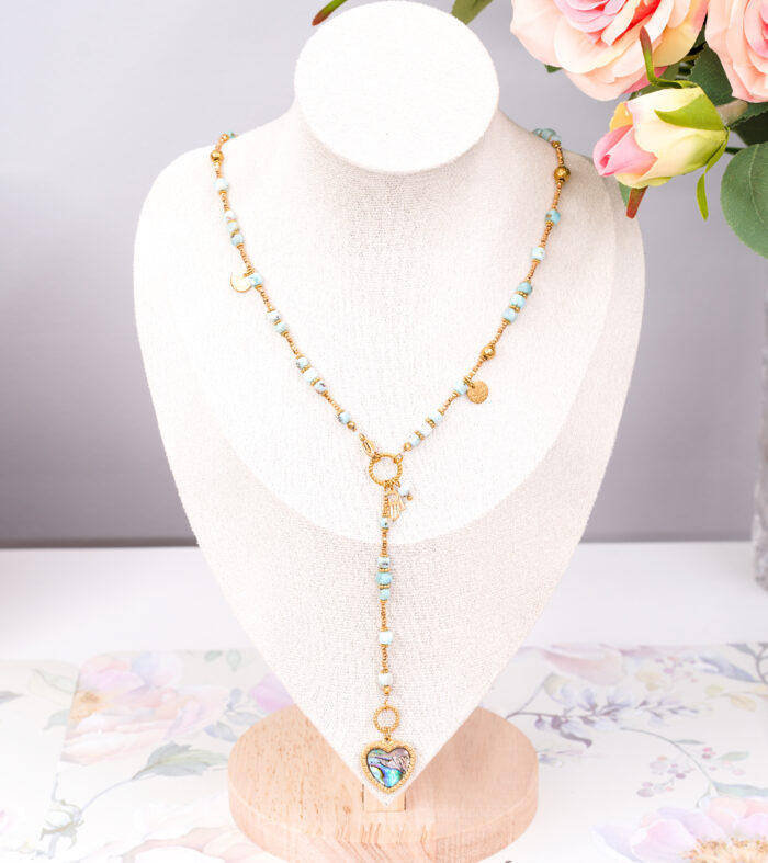 Naszyjnik larimar serce - obrazek 2