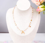 Naszyjnik opalit, kunzyt, perła