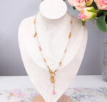 Naszyjnik perła, cytryn, cyrkonia