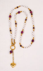 Naszyjnik perła, rubin - obrazek 2