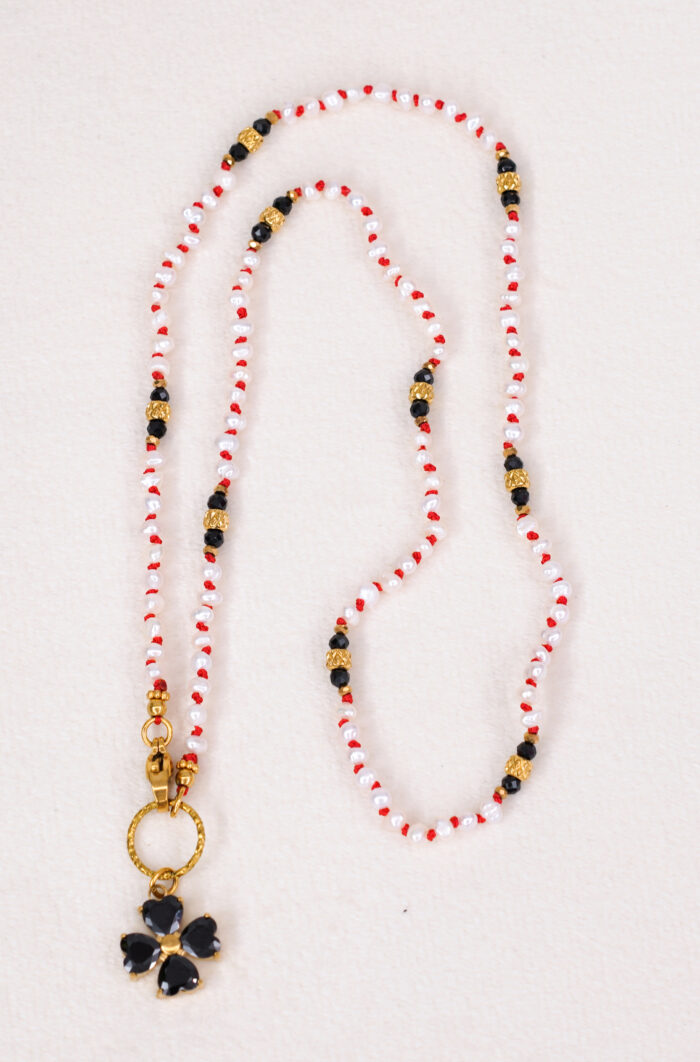 Naszyjnik perła, czarny turmalin 1 - obrazek 2