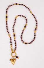 Naszyjnik granat, serce - obrazek 2