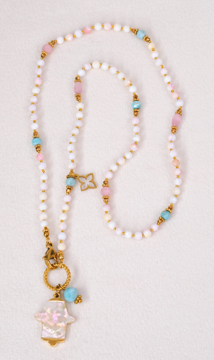 Naszyjnik muszla, wiosna, hamsa - obrazek 2