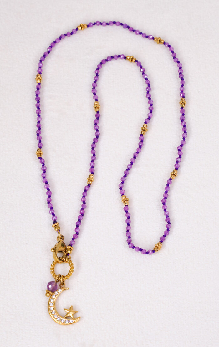 Naszyjnik fiolet cyrkonia - obrazek 2