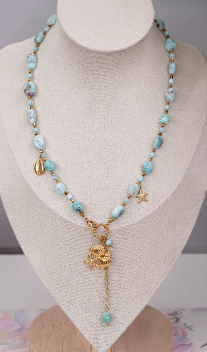 Naszyjnik Larimar bryłki - obrazek 2