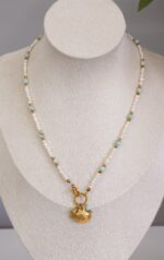 Naszyjnik perełki, larimar, muszle - obrazek 3