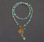 Naszyjnik larimar, amazonit, opalit