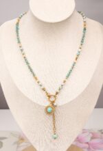 Naszyjnik larimar, apatyt, kamień księżycowy - obrazek 2