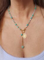 Naszyjnik larimar, amazonit, opalit - obrazek 3