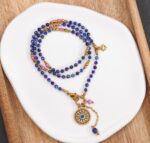 Naszyjnik lapis lazuli, fosfosyderyt