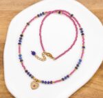 Naszyjnik spinel, lapis lazuli, serduszko