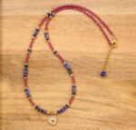 Naszyjnik spinel, lapis lazuli, serduszko - obrazek 2